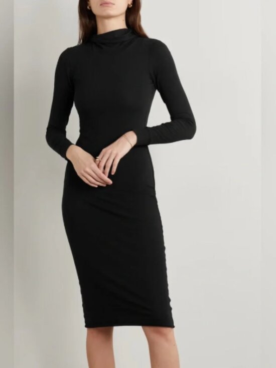 James Perse Dresses & Skirts - James Perse Los Angeles micro-sueded turtleneck dress black size 1 (small) VGUC